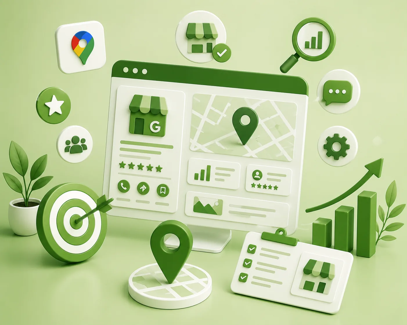 Google Business dashboard optimization concept
